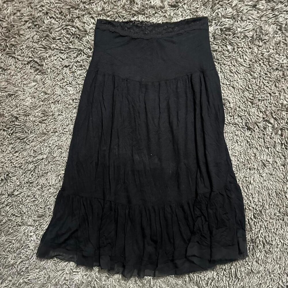 vintage Fire Los Angeles Midi Black Whimsygoth Boho Skirt Size M